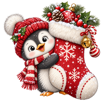 Cute Christmas animal friend DTF transfer, pattern XMAS1506-14