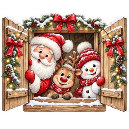 Cute Christmas animal friend DTF transfer, pattern XMAS1506-16