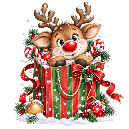 Cute Christmas animal friend DTF transfer, pattern XMAS1506-17