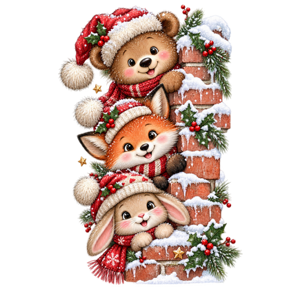 Cute Christmas animal friend DTF transfer, pattern XMAS1506-19