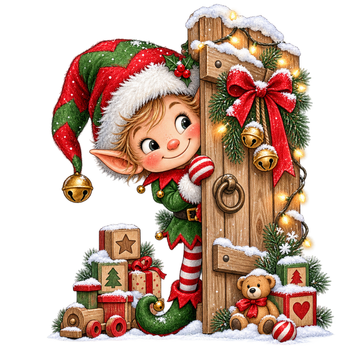 Cute Christmas animal friend DTF transfer, pattern XMAS1506-20