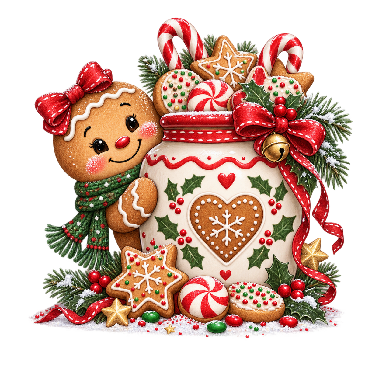 Cute Christmas animal friend DTF transfer, pattern XMAS1506-22