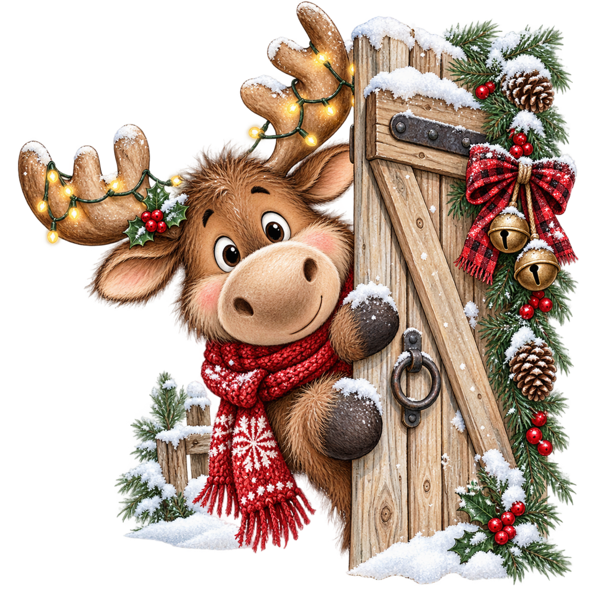 Cute Christmas animal friend DTF transfer, pattern XMAS1506-23