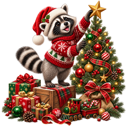 Cute Christmas animal friend DTF transfer, pattern XMAS1506-3