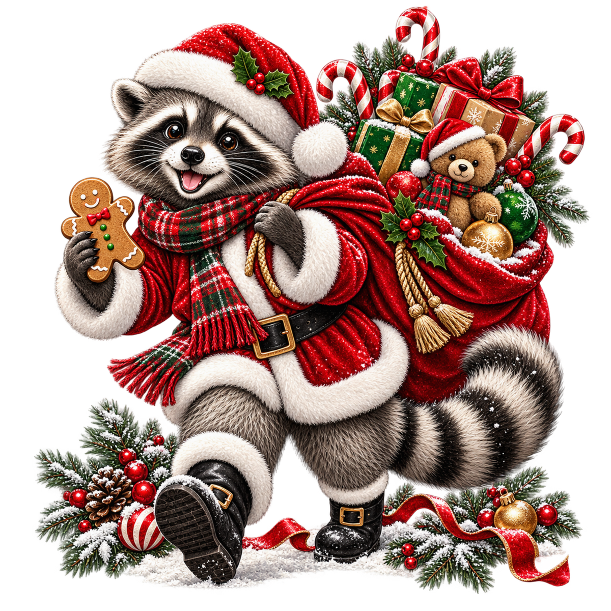 Cute Christmas animal friend DTF transfer, pattern XMAS1506-5