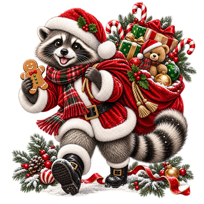 Cute Christmas animal friend DTF transfer, pattern XMAS1506-5