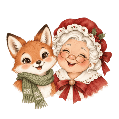 Cute Christmas animal friend DTF transfer, pattern XMAS1506-8