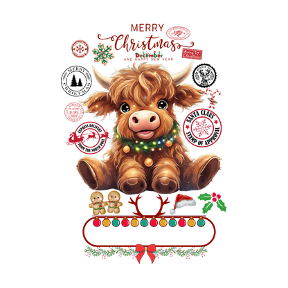 Christmas character delivery-label-style DTF transfer, pattern XMAS1507-1
