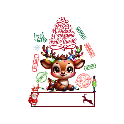 Christmas character delivery-label-style DTF transfer, pattern XMAS1507-10