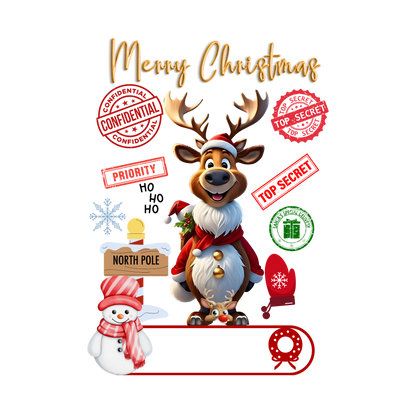 Christmas character delivery-label-style DTF transfer, pattern XMAS1507-11