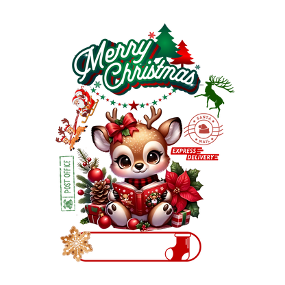 Christmas character delivery-label-style DTF transfer, pattern XMAS1507-12