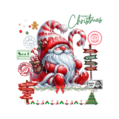 Christmas character delivery-label-style DTF transfer, pattern XMAS1507-3