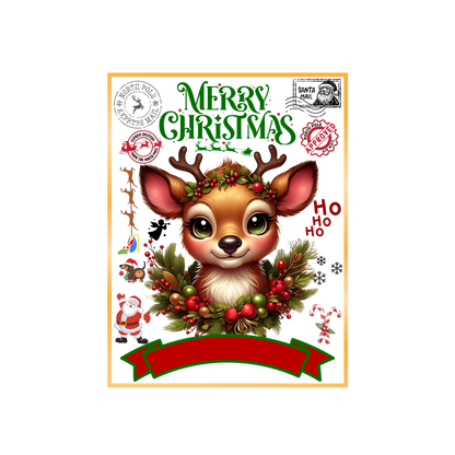 Christmas character delivery-label-style DTF transfer, pattern XMAS1507-4