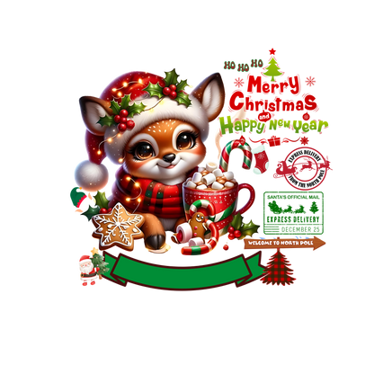 Christmas character delivery-label-style DTF transfer, pattern XMAS1507-5