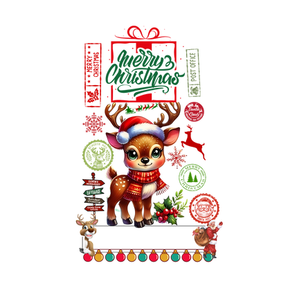 Christmas character delivery-label-style DTF transfer, pattern XMAS1507-6