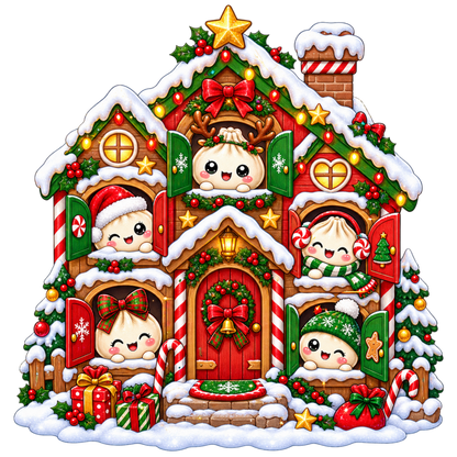 Cute Christmas dumpling DTF transfer, pattern XMAS1508-25