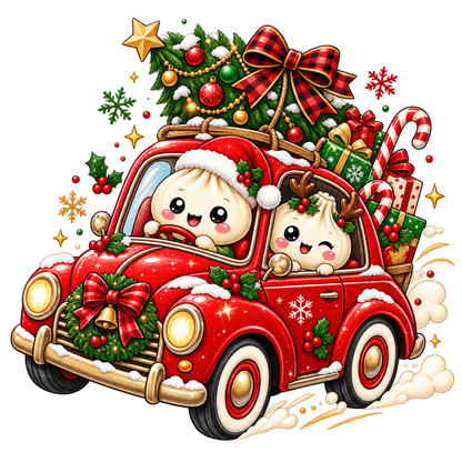 Cute Christmas dumpling DTF transfer, pattern XMAS1508-26
