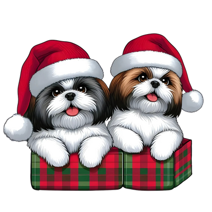 Cute Christmas puppy with gifts DTF transfer, pattern XMAS1510-12