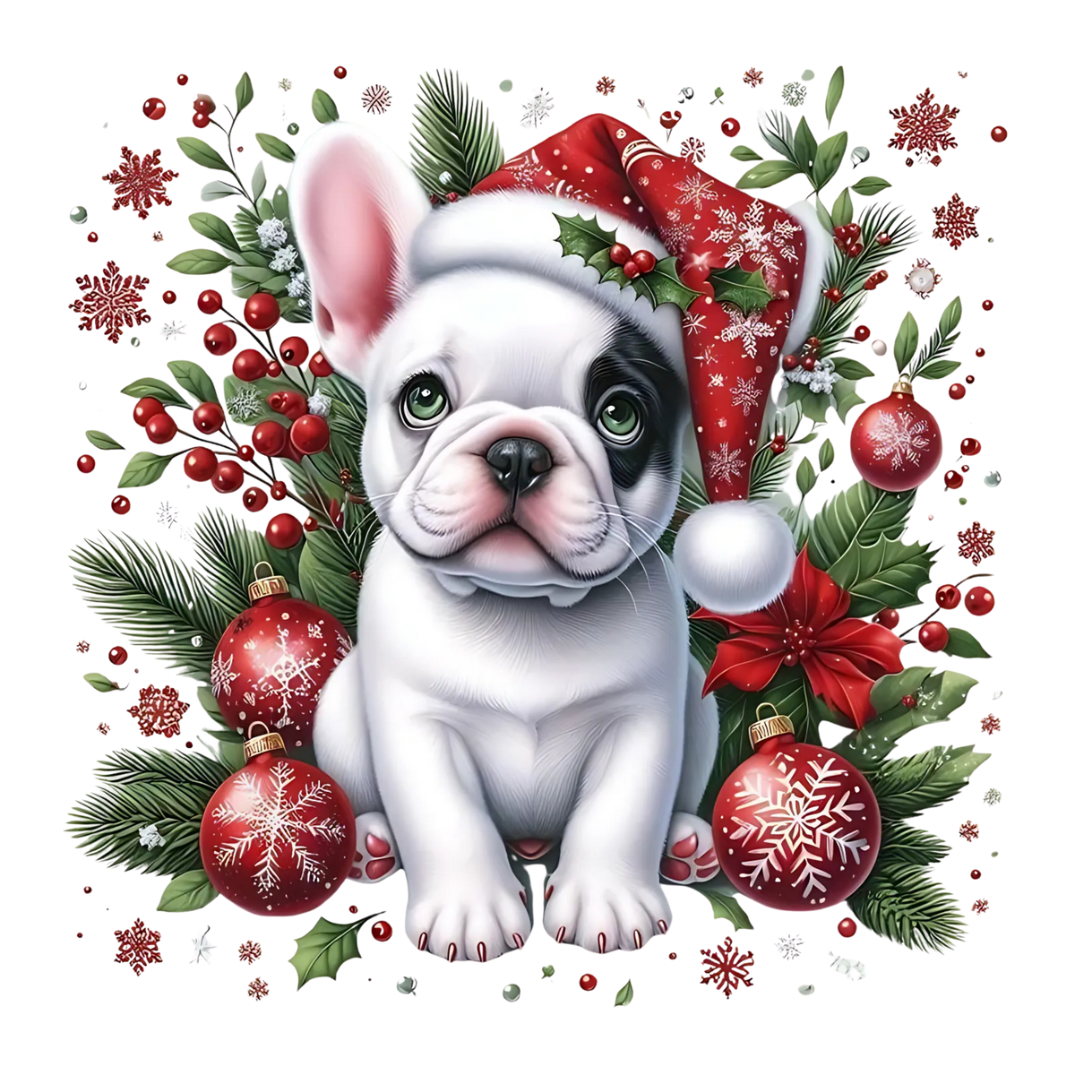 Cute Christmas puppy with gifts DTF transfer, pattern XMAS1510-13