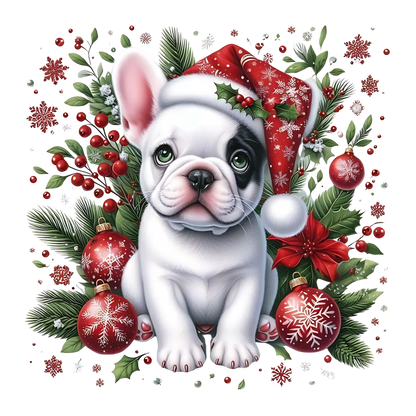 Cute Christmas puppy with gifts DTF transfer, pattern XMAS1510-13