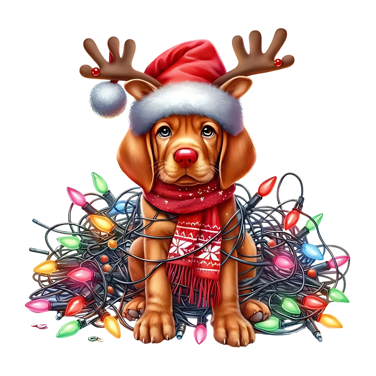 Cute Christmas puppy with gifts DTF transfer, pattern XMAS1510-14