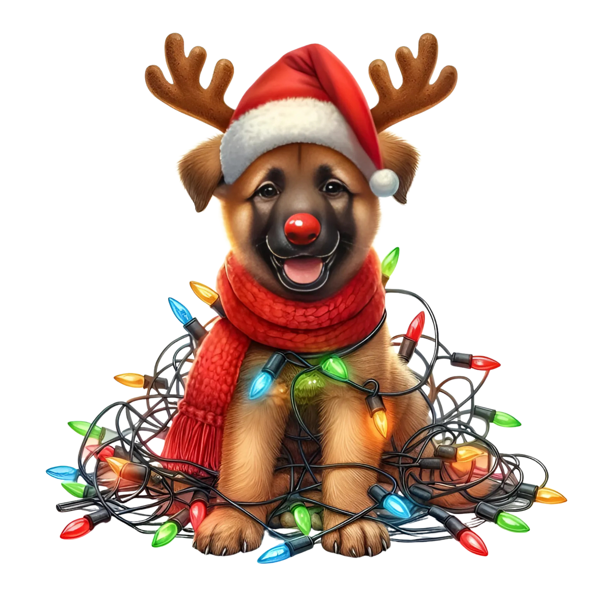 Cute Christmas puppy with gifts DTF transfer, pattern XMAS1510-16