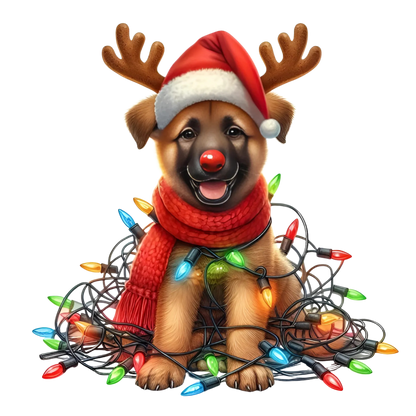 Cute Christmas puppy with gifts DTF transfer, pattern XMAS1510-16