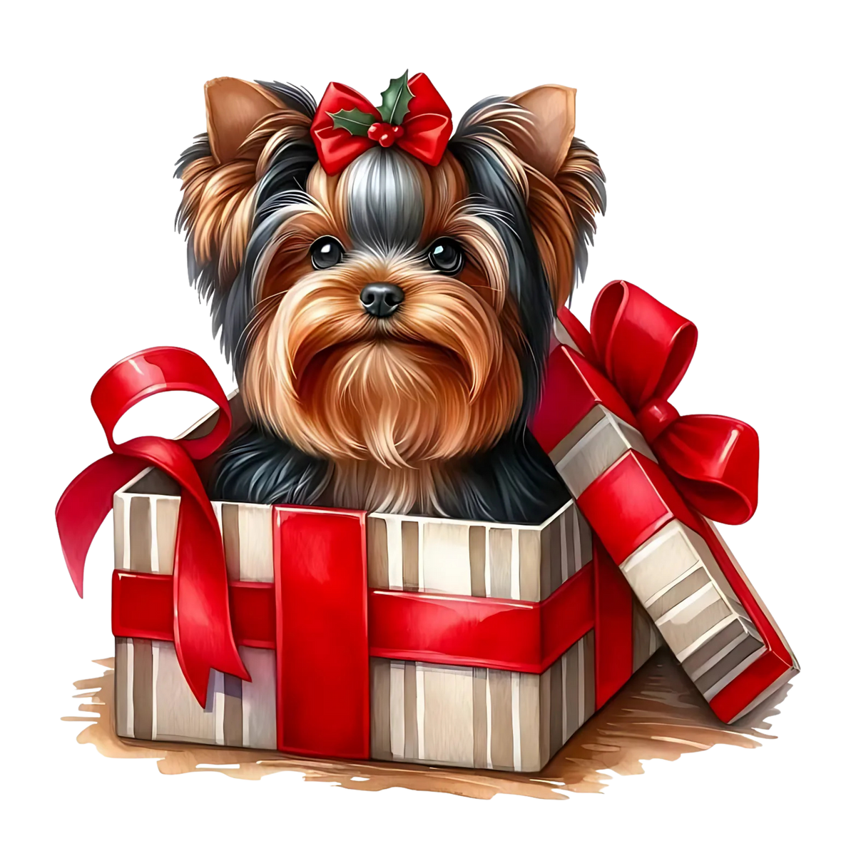 Cute Christmas puppy with gifts DTF transfer, pattern XMAS1510-2