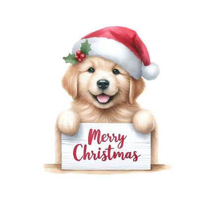 Cute Christmas puppy with gifts DTF transfer, pattern XMAS1510-21