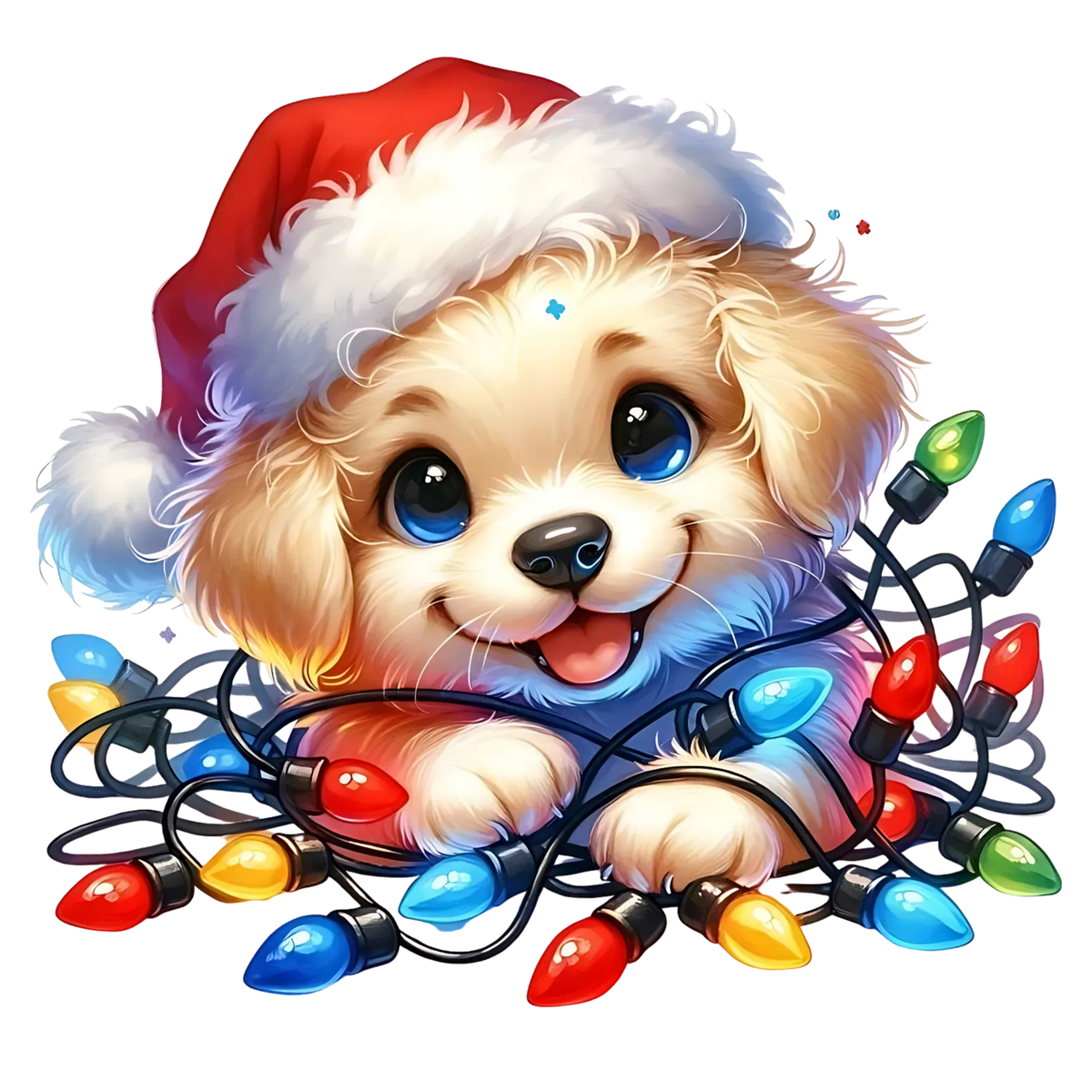 Cute Christmas puppy with gifts DTF transfer, pattern XMAS1510-22