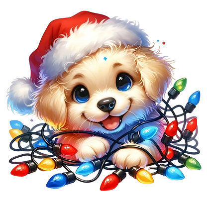 Cute Christmas puppy with gifts DTF transfer, pattern XMAS1510-22