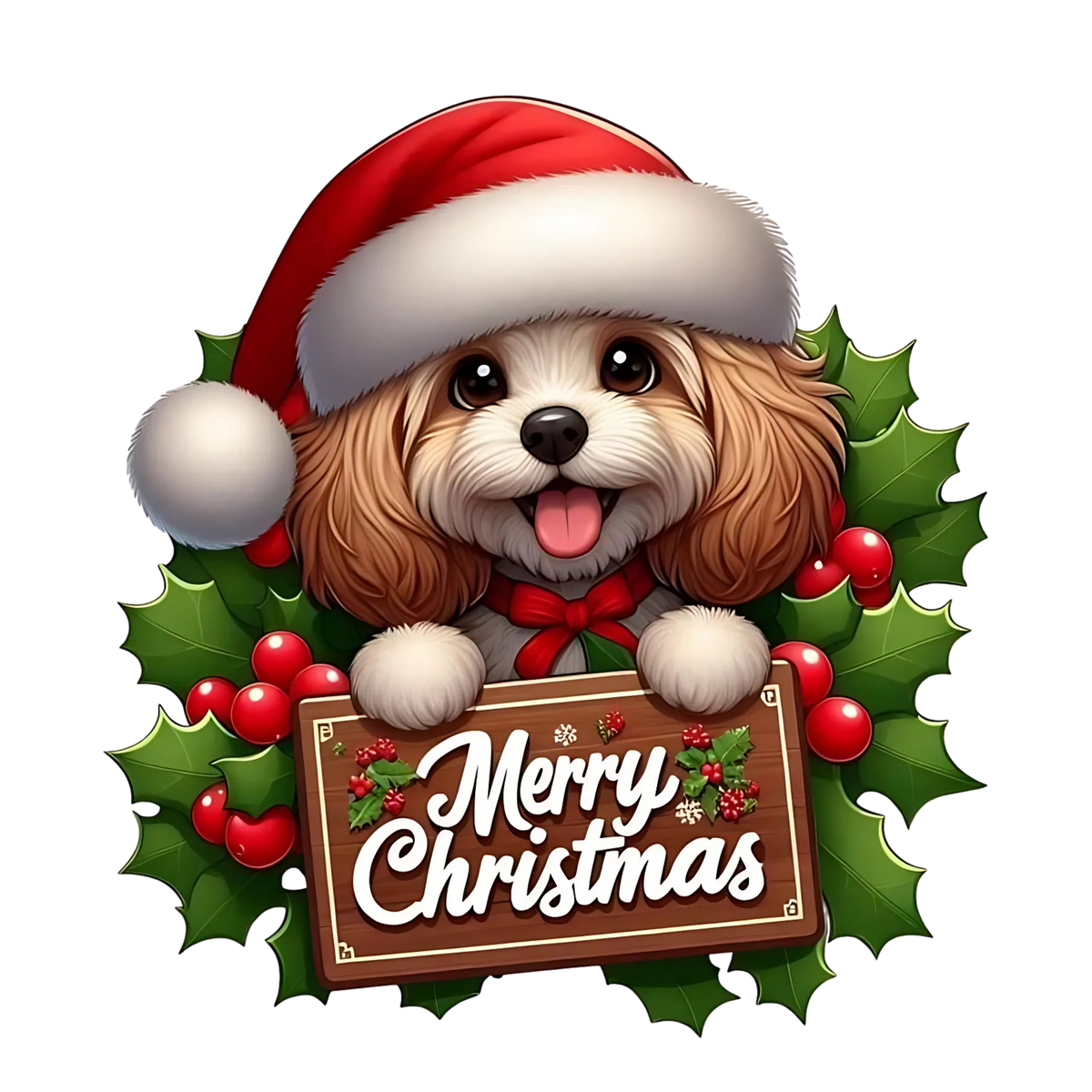 Cute Christmas puppy with gifts DTF transfer, pattern XMAS1510-8