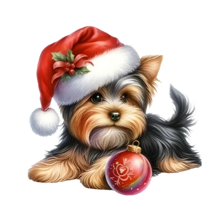 Cute Christmas puppy portrait DTF transfer, pattern XMAS1511-10