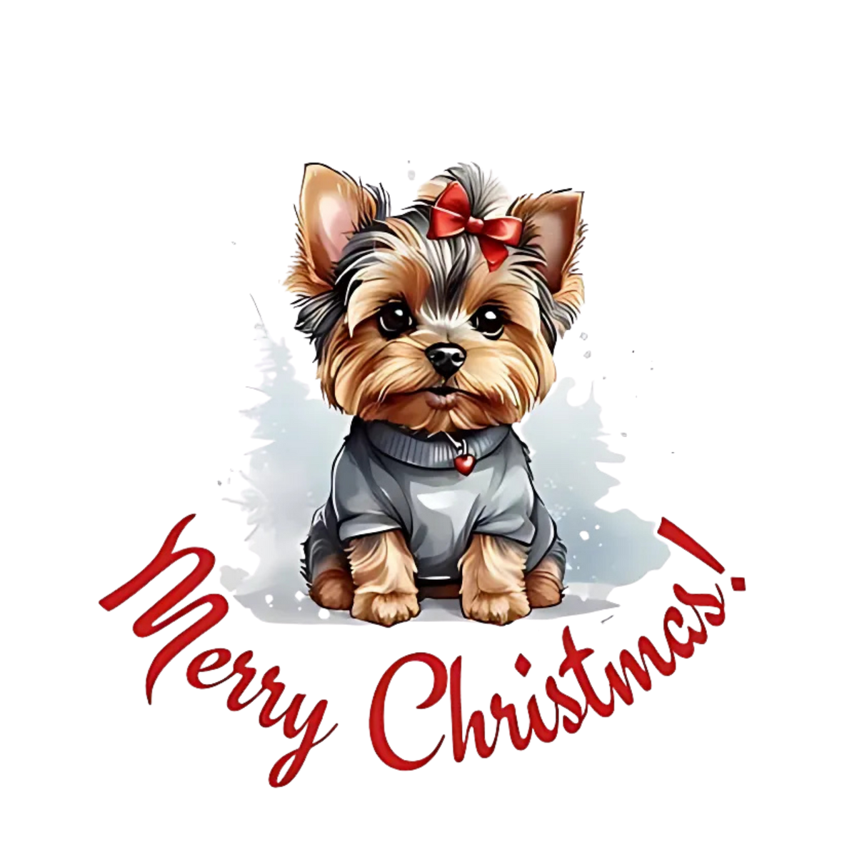 Cute Christmas puppy portrait DTF transfer, pattern XMAS1511-12