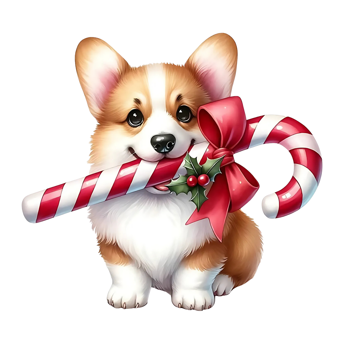 Cute Christmas puppy portrait DTF transfer, pattern XMAS1511-15