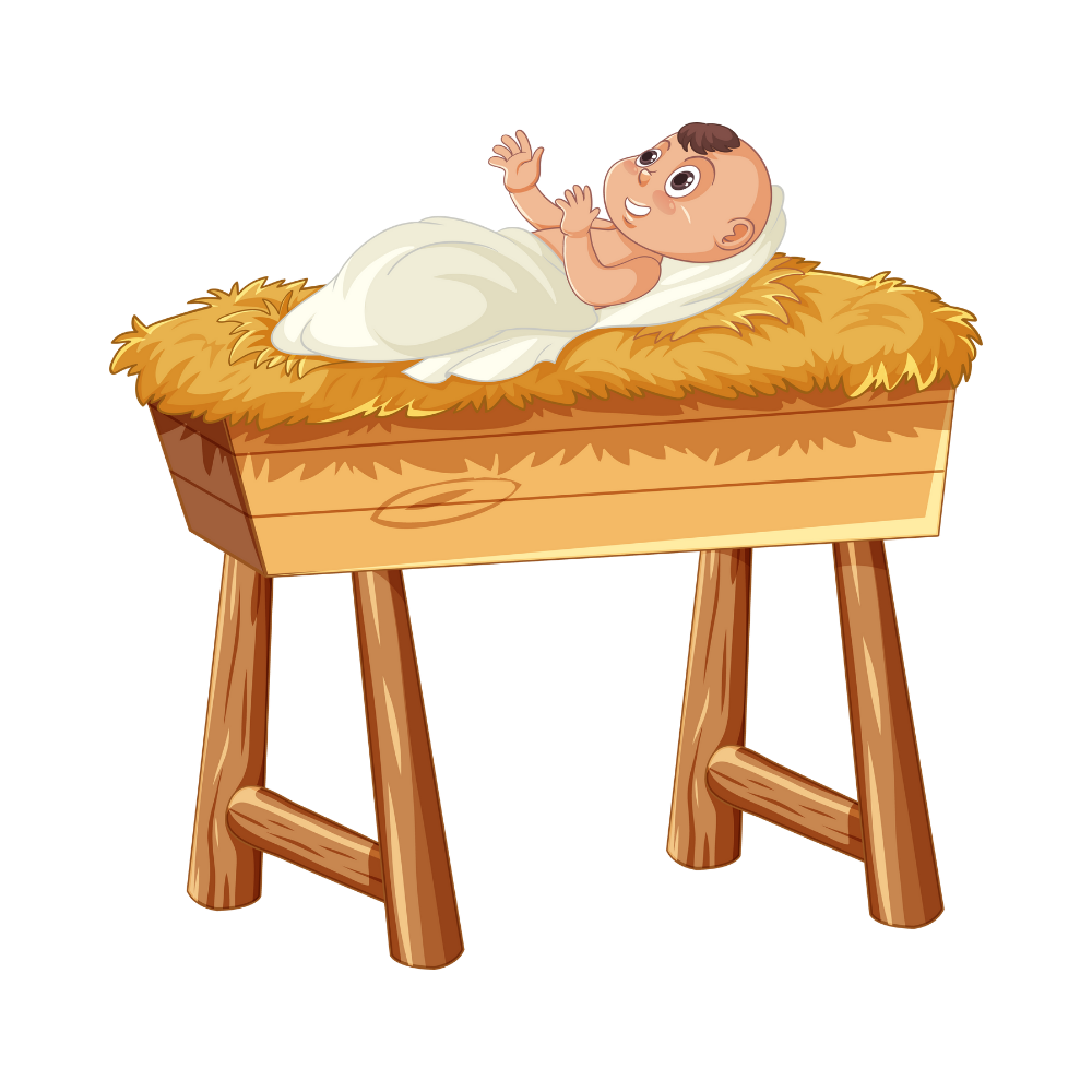 Cute illustrated baby Jesus Christmas DTF transfer, pattern XMAS1512-10