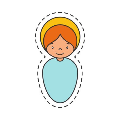 Cute illustrated baby Jesus Christmas DTF transfer, pattern XMAS1512-23