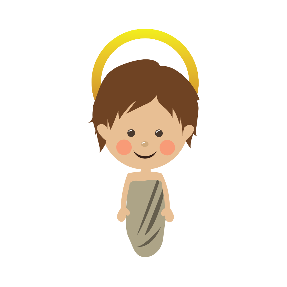 Cute illustrated baby Jesus Christmas DTF transfer, pattern XMAS1512-31