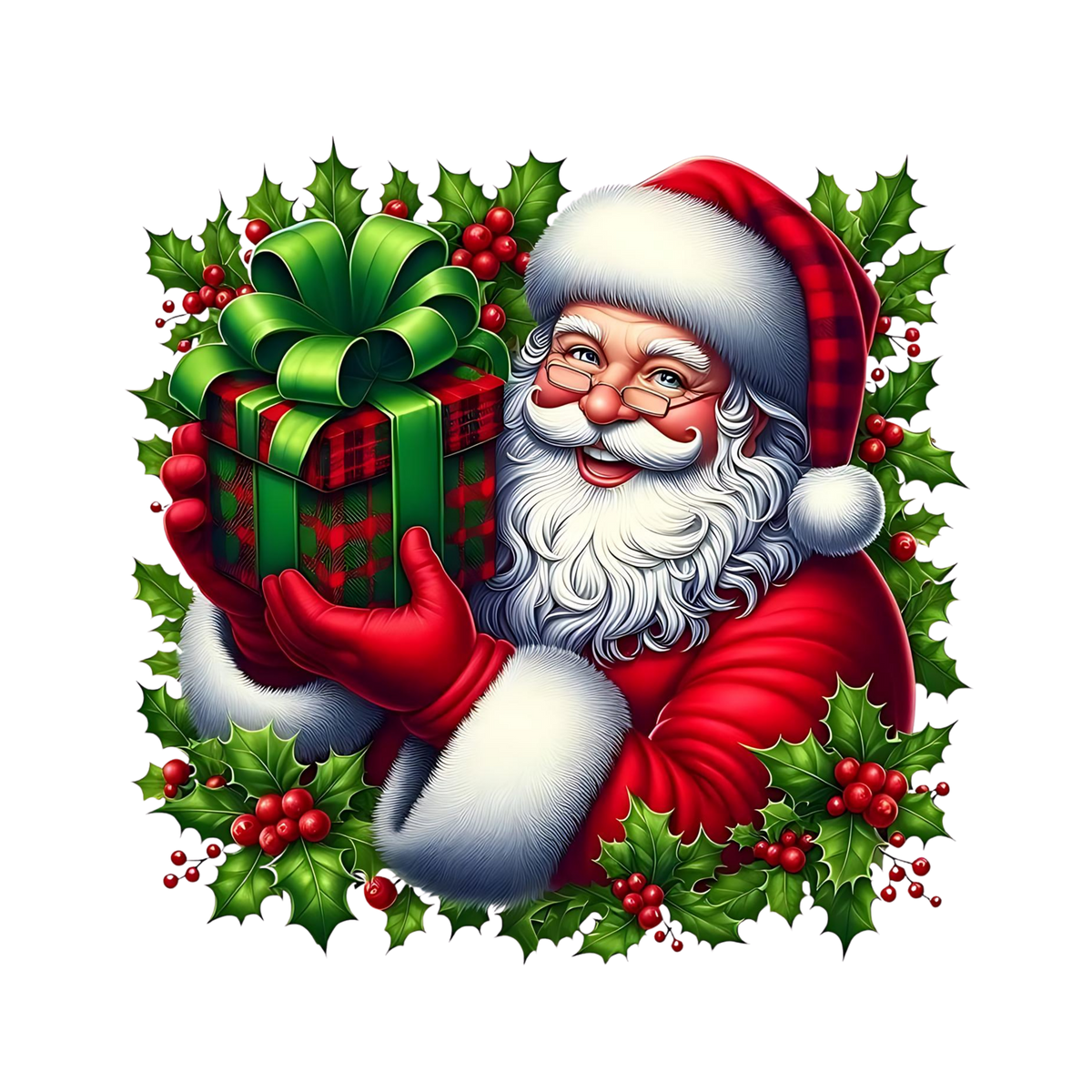 Cute illustrated Santa Christmas DTF transfer, pattern XMAS1514-10