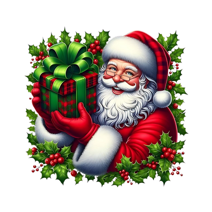 Cute illustrated Santa Christmas DTF transfer, pattern XMAS1514-10