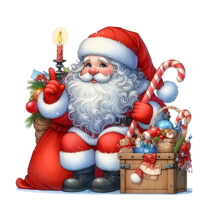 Cute illustrated Santa Christmas DTF transfer, pattern XMAS1514-12