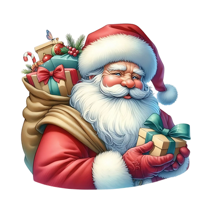 Cute illustrated Santa Christmas DTF transfer, pattern XMAS1514-13