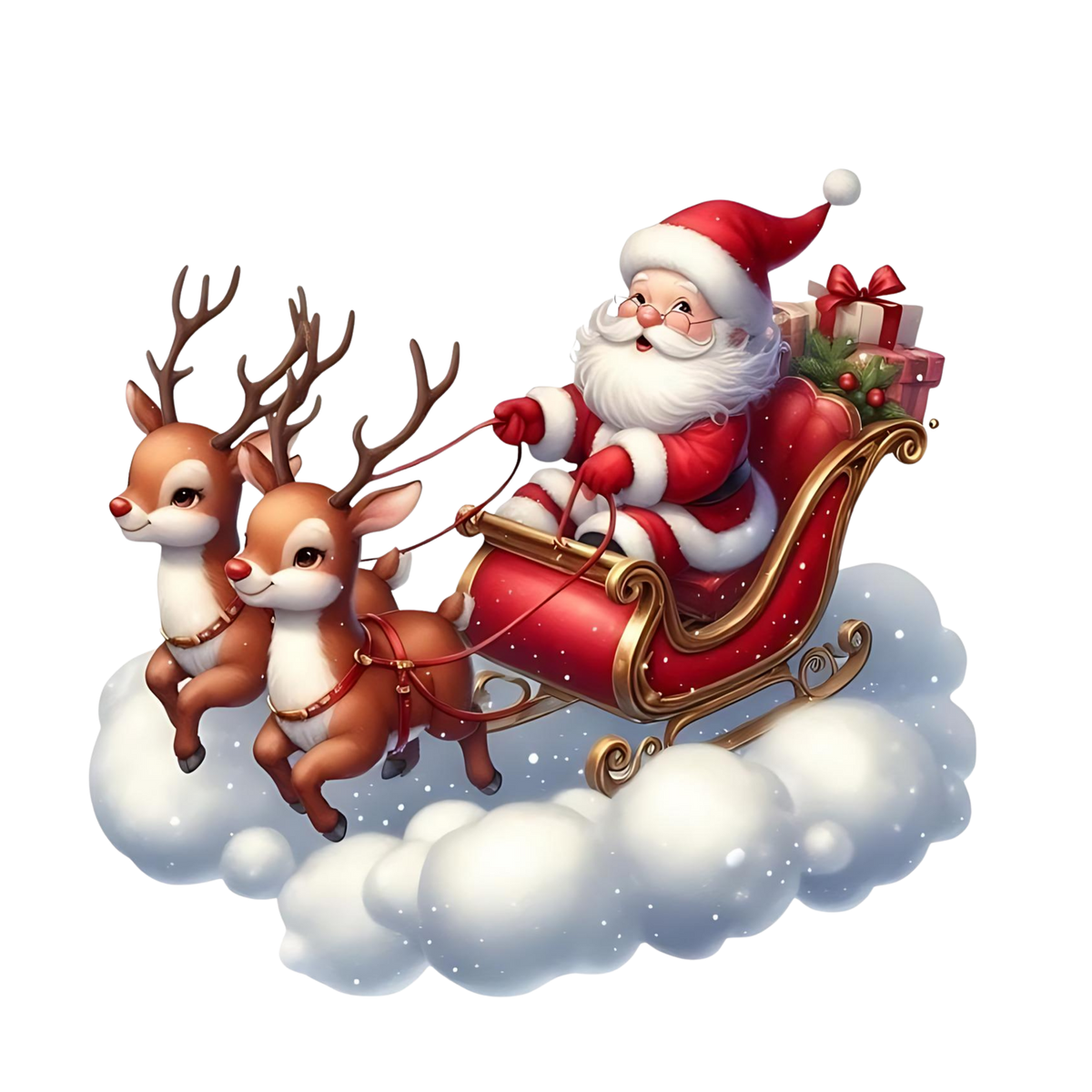 Cute illustrated Santa Christmas DTF transfer, pattern XMAS1514-15