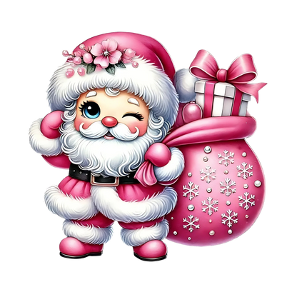 Cute illustrated Santa Christmas DTF transfer, pattern XMAS1514-16