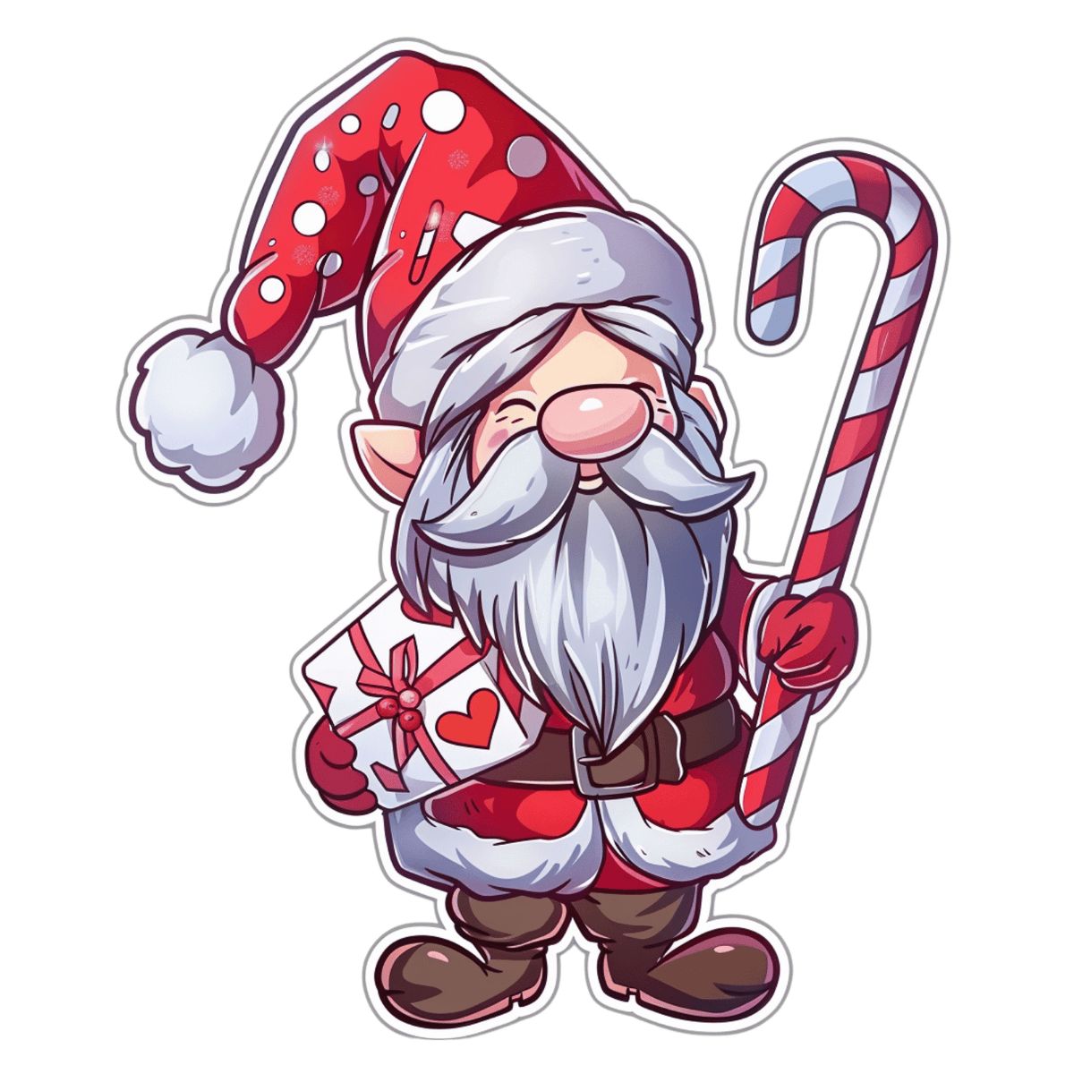 Cute illustrated Santa Christmas DTF transfer, pattern XMAS1514-18