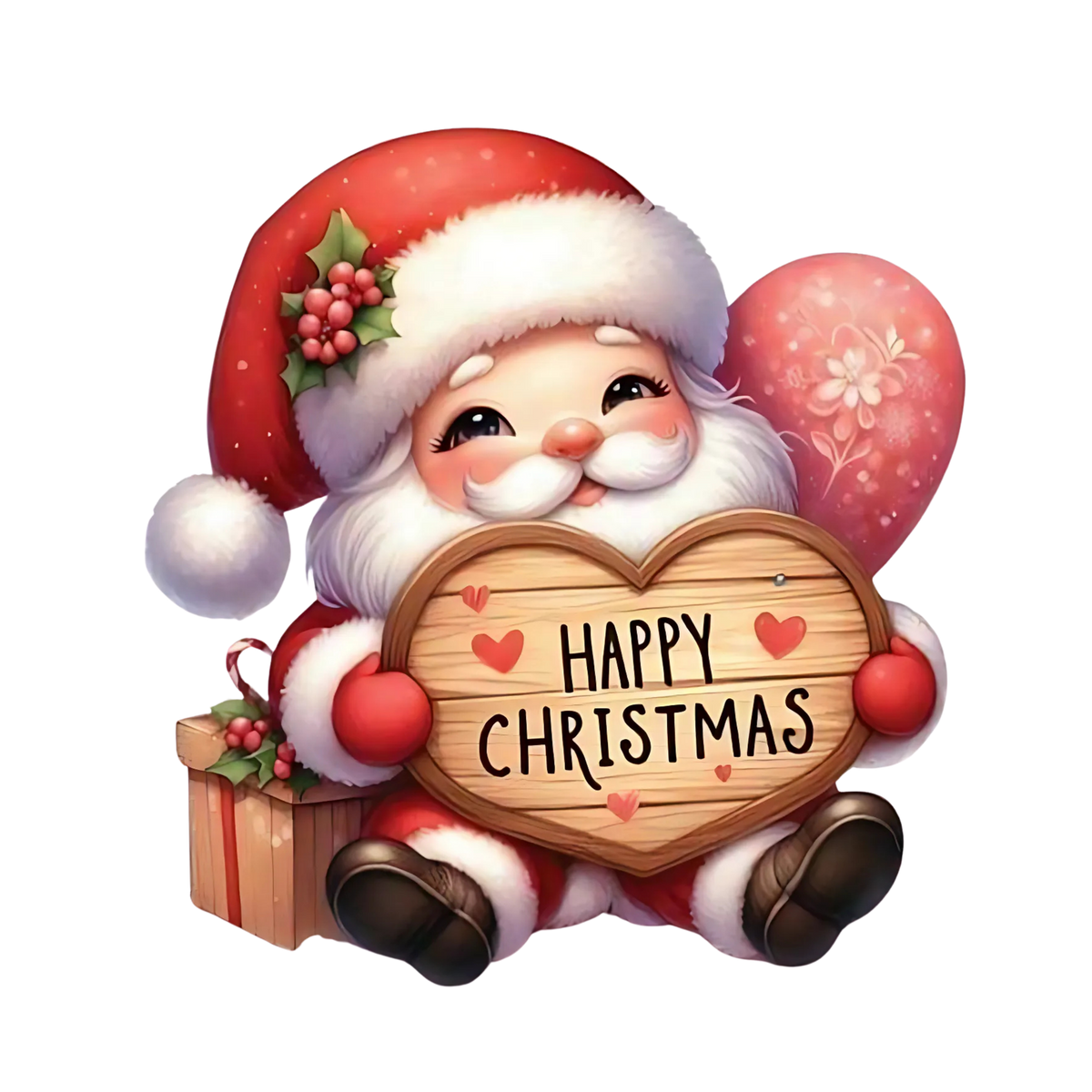 Cute illustrated Santa Christmas DTF transfer, pattern XMAS1514-19
