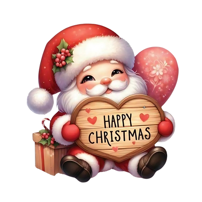 Cute illustrated Santa Christmas DTF transfer, pattern XMAS1514-19