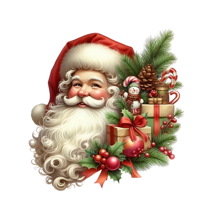 Cute illustrated Santa Christmas DTF transfer, pattern XMAS1514-20