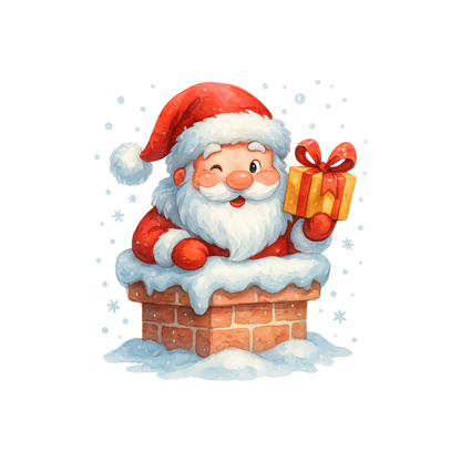 Cute illustrated Santa Christmas DTF transfer, pattern XMAS1514-21