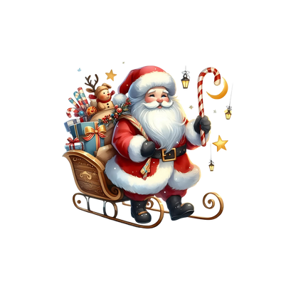 Cute illustrated Santa Christmas DTF transfer, pattern XMAS1514-22